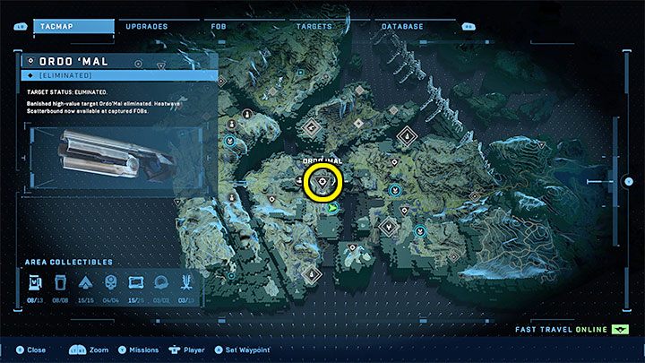 Sie finden das Ziel im südlichen Abschnitt der Weltkarte – Halo Infinite: Hochwertige Ziele – Komplettlösung – Nebenaufgaben – Halo Infinite Guide