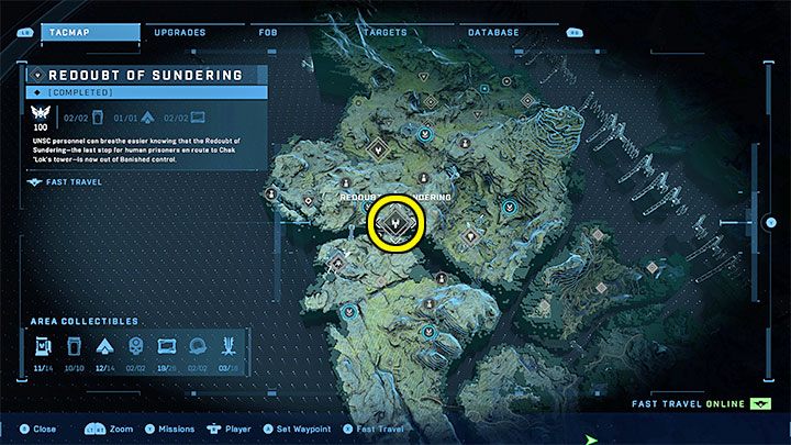 Die feindliche Basis befindet sich im zentralen Teil der Karte – Halo Infinite: Banished Outposts – Walkthrough – Zusätzliche Aufgaben – Halo Infinite Guide