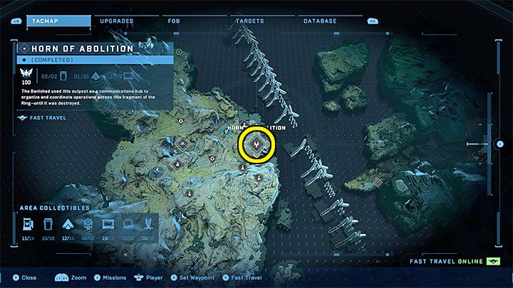 Die feindliche Basis befindet sich im nördlichen Teil der Karte – Halo Infinite: Banished Outposts – Walkthrough – Zusätzliche Aufgaben – Halo Infinite Guide