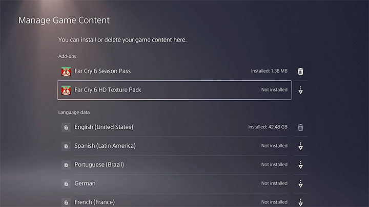 Das Spiel fordert Sie möglicherweise auf, das HD Texture Pack zusammen mit dem Basisspiel - Far Cry 6: HD Texture Pack - herunterzuladen und zu installieren. Ist es erforderlich?  - Anhang - Far Cry 6-Leitfaden