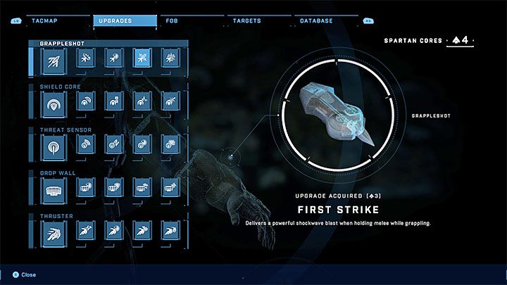 Sie sollten das Gadget früh im Spiel zu 100 % entwickeln und alle zu Beginn der Kampagne verdienten Entwicklungspunkte für dieses Gadget ausgeben - Halo Infinite: Upgrades - neue Gadgets - Grundlagen - Halo Infinite Guide