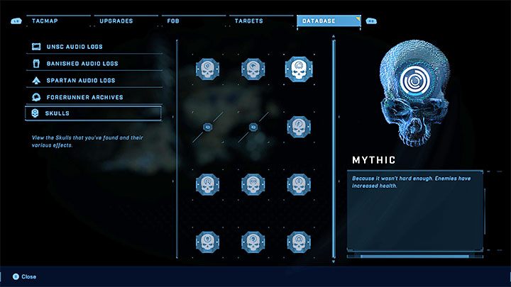 Der mythische Schädel gibt Gegnern mehr Gesundheit, macht sie härter und kann mehr Munition und Granaten aufnehmen - Halo Infinite: Mythic, 3.  Schädel (Command Spire) – wo zu finden?  - Schädel - Halo Infinite Guide