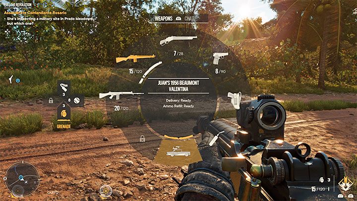 Das Ziel befindet sich in einer benachbarten Region der Insel, und daher kann es eine gute Idee sein, das neu freigeschaltete Auto zu benutzen, um dorthin zu gelangen – Far Cry 6: Fuel the Revolution – Walkthrough – Operations – Prolog – Far Cry 6 Guide