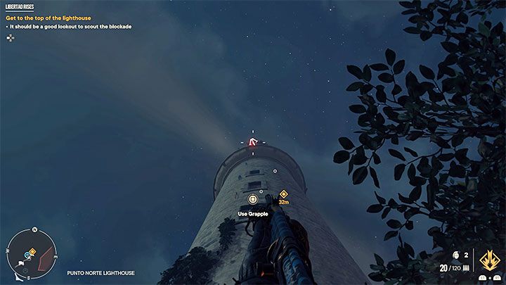 Verwenden Sie die Treppe und schauen Sie nach oben, wenn Sie den geschlossenen Eingang zum Leuchtturm erreichen – Far Cry 6: Libertad Rises – Walkthrough – Operations – Prolog – Far Cry 6 Guide