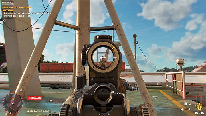 Achten Sie auf Scharfschützen, die aus großer Entfernung effektiv angreifen können, wenn Sie entdeckt werden – Far Cry 6: Libertad Rises – Komplettlösung – Operationen – Prolog – Far Cry 6 Guide