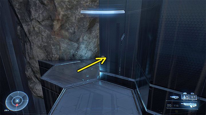 Wenn Sie richtig landen, können Sie vom abgebildeten Ort aus nach rechts gehen – Halo Infinite: Blind, 8. Schädel (offene Welt) – Ort, wo zu finden?  - Schädel - Halo Infinite Guide