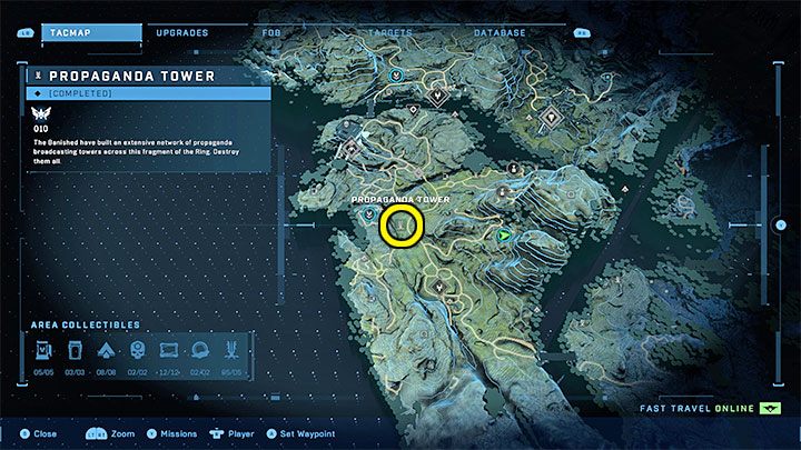 Der Turm befindet sich im zentralen Teil der Region – Halo Infinite: Propagandatürme (Lockdown) – Lockdown – Halo Infinite Guide