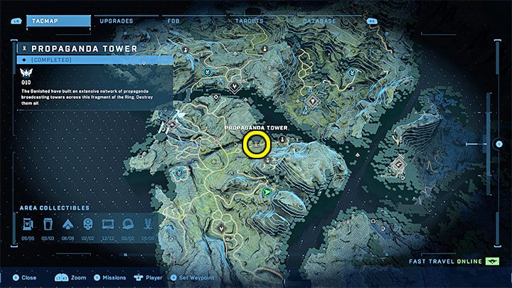 Der Turm befindet sich im nördlichen Teil der Region – Halo Infinite: Propagandatürme (Lockdown) – Lockdown – Halo Infinite Guide