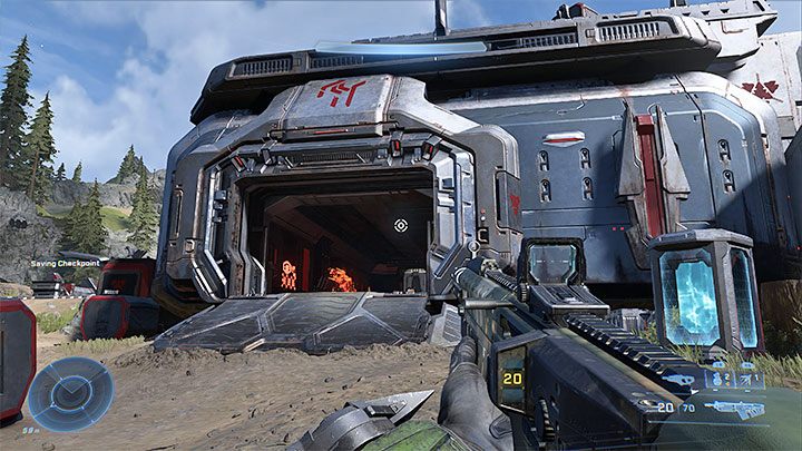 Besuchen Sie den zentralen Teil der Waffenkammer und suchen Sie das große Gebäude im obigen Bild – Halo Infinite: Armory of Reckoning (Connections) – Collectibles, Spartan Cores, Audio Logs – Contacts – Halo Infinite Guide