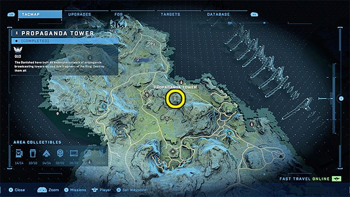 Der Turm befindet sich im zentralen Teil der Region - Halo Infinite: Propagandatürme (Verbindungen) - Verbindungen - Halo Infinite Guide