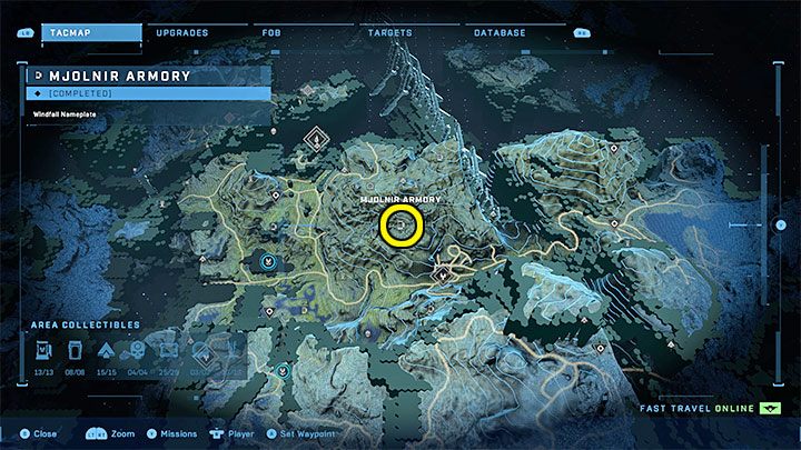 Die Waffenkammer befindet sich auf einem Hügel im zentralen Teil der Region, in der Nähe des Riven Gate – Halo Infinite: Mjolnir Armory and Spartan Cores (Reformation) – Reformation – Halo Infinite Guide