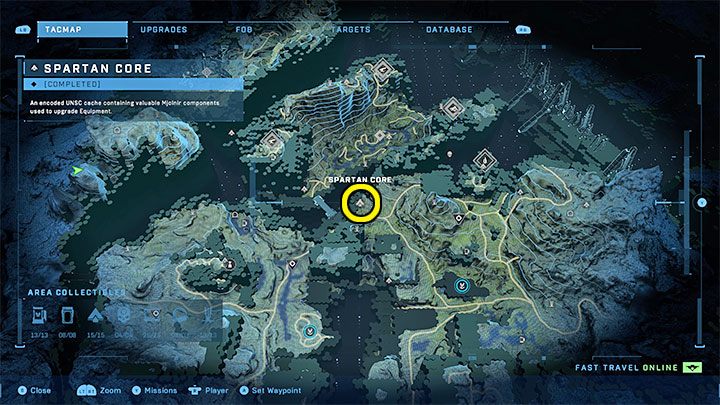 Der Kern befindet sich im nördlichen Teil der Region, nahe der Grenze der Friedhöfe – Halo Infinite: Mjolnir-Waffenkammer und spartanische Kerne (Reformation) – Reformation – Halo Infinite Guide