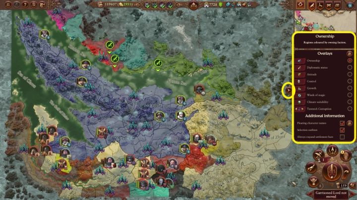 Es bringt Farben auf die Weltkarte und zeigt eine breitere Perspektive - Total War Warhammer 3: UI - Karte von Kampanien - Total War Warhammer 3 Guide
