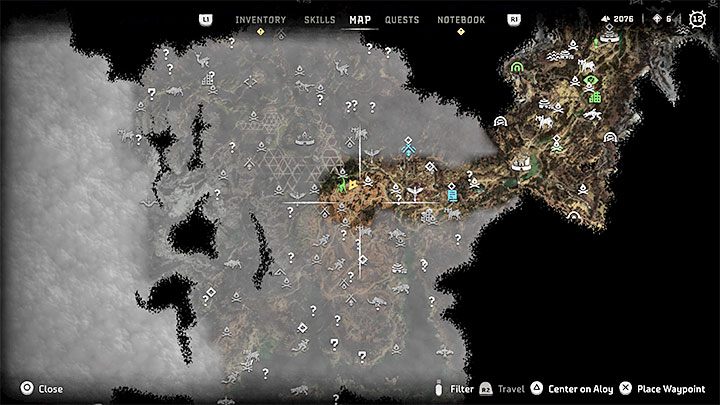 Es gibt natürlich eine Weltkarte im Spiel – Horizon Forbidden West: Spielwelt – ist sie groß?  - FAQ - Horizon Forbidden West-Leitfaden