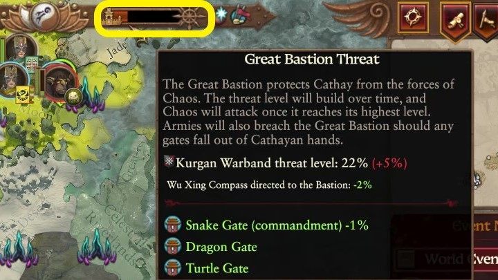 Nachdem es gefüllt ist, werden die Chaoskräfte Ihre Tore angreifen - Total War Warhammer 3: Grand Cathay: Einzigartige Mechanik - Great Katai - Total War Warhammer 3 Guide