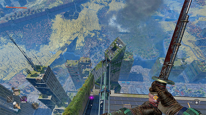 Zusätzlicher Hinweis – ein guter Ort, um mit dem Gleiten zu beginnen, ist der VNC Tower, das höchste Gebäude im Spiel – Dying Light 2: Paraglider – wie entsperrt und verwendet man?  - Erkundung - Leitfaden für Dying Light 2