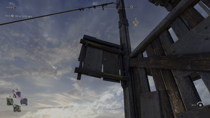 Biegen Sie rechts ab, springen Sie zu den hervorstehenden Brettern und klettern Sie auf die nächste Ebene der Windmühle – Dying Light 2: Windmills (Houndfield) – Liste – Windmills – Dying Light 2 Guide