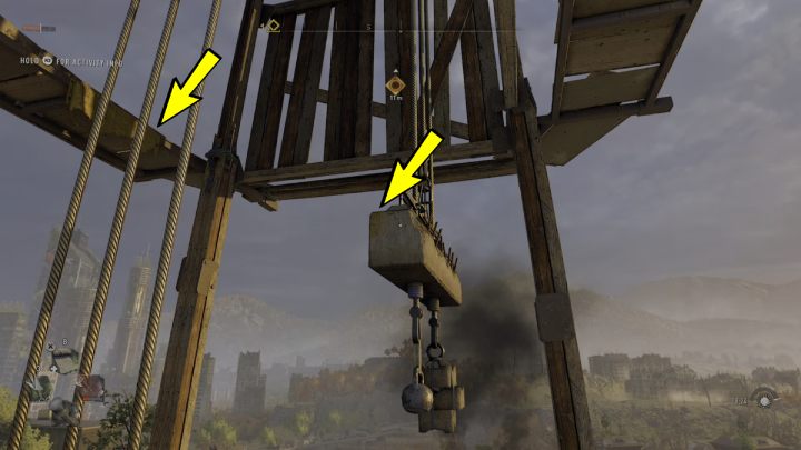 Warten Sie, bis der Metallbalken herunterfällt, und springen Sie darauf zu – Dying Light 2: Windmills (Quarry End) – Liste – Windmills – Dying Light 2 Guide