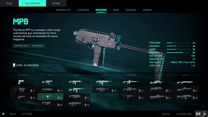MP9 ist eine Waffe, die auf Level 36 freigeschaltet werden kann - Battlefield 2042: SMG - Liste - Waffen - Battlefield 2042 Guide