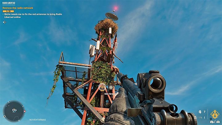 Die rote Antenne von Punkt 3 auf der Karte befindet sich oben auf dem Berg – Sie müssen klettern – Far Cry 6: Re-Education – Walkthrough – Valle De Oro – Far Cry 6 Guide