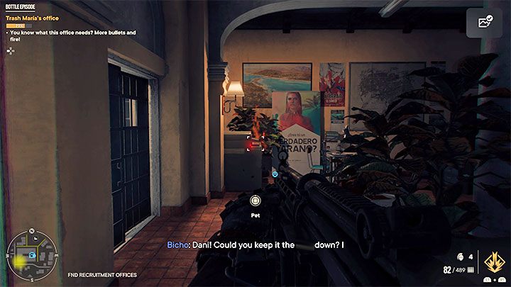 Jede Schusswaffe funktioniert am besten, um die Objekte im Büro zu zerstören – Far Cry 6: Bottle Episode – Walkthrough – Valle De Oro – Far Cry 6 Guide