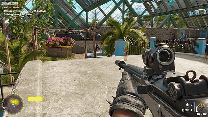 Sie kehren zur FPP-Ansicht zurück und erhalten wieder Zugriff auf Ihre Ausrüstung – Far Cry 6: Words Like Bullets – Walkthrough – Valle De Oro – Far Cry 6 Guide