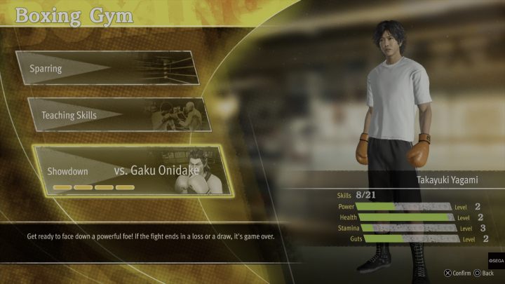 Onidake is a fairly versatile boxer, but his set of punches is very easy to remember - Lost Judgment: Boxing Club - walkthrough - School Stories - Lost Judgment Guide