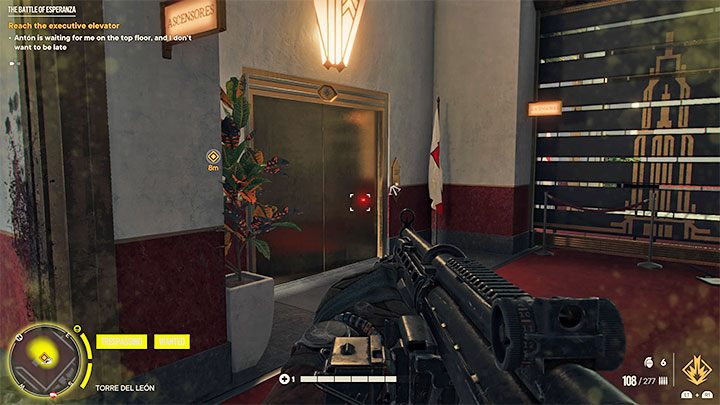 Auf der nächsten Etage müssen Sie sich weiteren Kämpfen anschließen und vermeiden, sich in den Korridoren mit Geländern im Freien zu platzieren, da Sie aus der Ferne angegriffen werden können – Far Cry 6: Die Schlacht von Esperanza – Komplettlösung – Esperanza – Far Cry 6-Anleitung