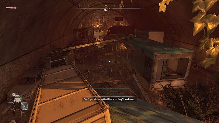 Gehen Sie durch den Tunnel – das Spiel schlägt vor, die Stealth-Mechanik zu testen – Dying Light 2: Pilgrims Path – Komplettlösung – Story-Quest – Dying Light 2 Guide