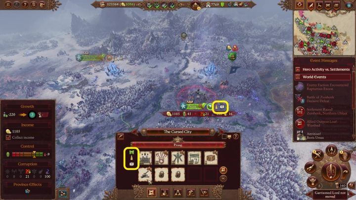 Sie können sie sowohl auf der Kampagnenkarte als auch auf dem Provinzbildschirm sehen - Total War Warhammer 3: Siedlungsentwicklung, Gebäude und Klima - Grundlagen - Total War Warhammer 3 Guide