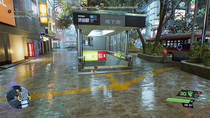 Sie können zum Ausgang der U-Bahn-Tunnel gleiten oder sich ihm per Schnellfahrt nähern – Ghostwire Tokyo: A Maze of Death – Komplettlösung – Kapitel 2: Ärger – Ghostwire Tokyo Guide