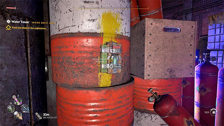 Es gibt 3 Sprengstoffe im Bereich des Wasserturms, aber Sie müssen sich nicht beeilen, um sie zu erreichen – es gibt kein Zeitlimit, um sie zu entschärfen – Dying Light 2: Water Tower – Komplettlösung – Story-Quest – Dying Light 2 Guide