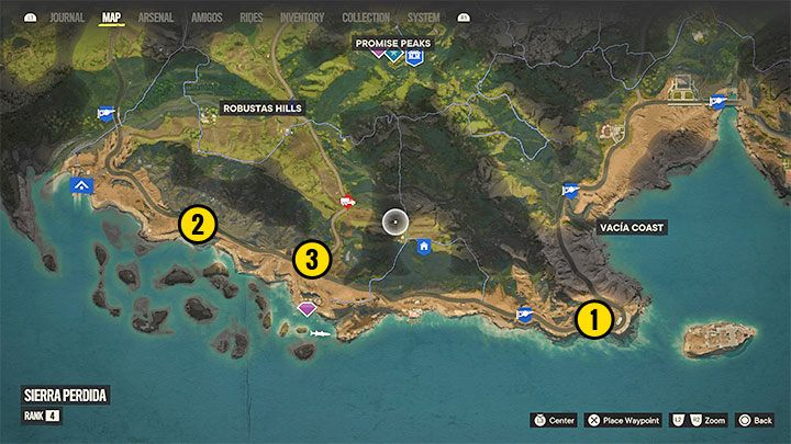 Die obige Karte zeigt, wo die Werbetafeln zu finden sind – Far Cry 6: Tricks of the Trade – Walkthrough – Orange Stories – El Este – Far Cry 6 Guide