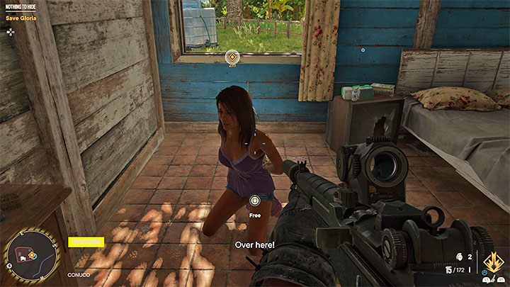 Gloria ist in einem der Gebäude auf der Farm eingesperrt – halte die Interaktionstaste gedrückt, um sie zu befreien – Far Cry 6: Nothing to Hide – Komplettlösung – El Este – Far Cry 6 Guide