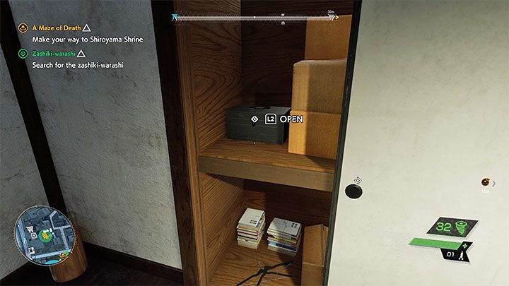 Der Safe befindet sich in einem anderen Raum des Hauses hinter der Schiebetür – Ghostwire Tokyo: Zashiki-Warashi – Komplettlösung – Nebenmissionen – Ghostwire Tokyo Guide