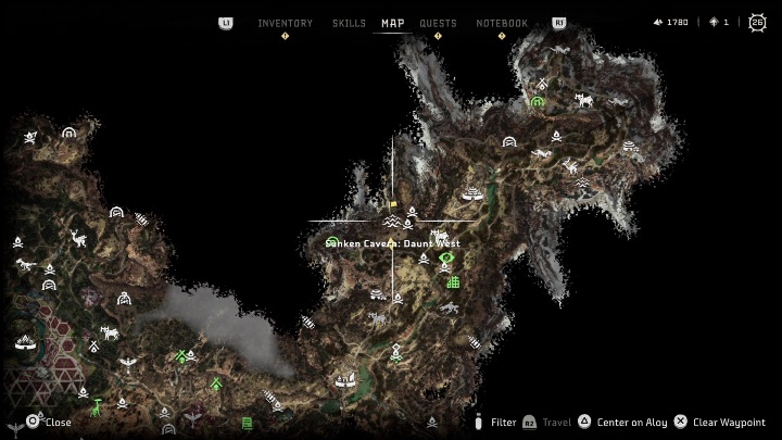 Es gibt mehrere Bereiche wie diesen auf der Karte – Horizon Forbidden West: Sunken Caverns – wie wird abgeschlossen?  - Geheimnisse & Funde - Horizon Forbidden West Guide