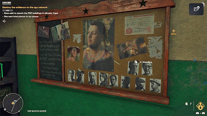 Suchen Sie beim Betreten jedes Gebäudes die Beweistafel (Beispiel im Screenshot) und zerstören Sie sie mit einer Schuss- oder Nahkampfwaffe – Far Cry 6: Loose Ends – Komplettlösung – El Este – Far Cry 6 Guide