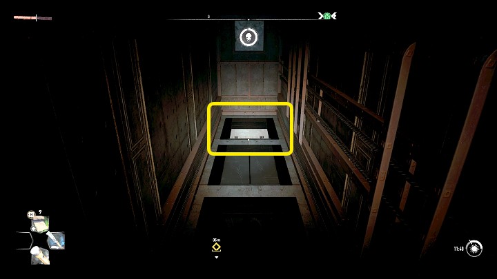 Eine andere kürzere Lösung besteht darin, die offene Tür zwei Stockwerke höher zu erreichen – die Wand hochzuklettern und dann zu der im obigen Screenshot markierten Stelle zu springen – Dying Light 2: The Lost Light – Walkthrough – Story Quest – Dying Light 2 Guide