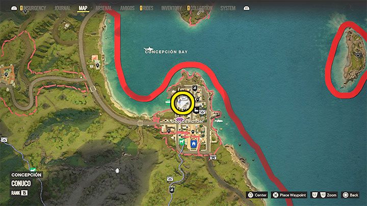 Erreichen Sie die Stadt Concepcion in der Subregion Conuco und gehen Sie zu ihrem westlichen Teil, der im Screenshot markiert ist – Far Cry 6: The Seeds of Love – Walkthrough – El Este – Far Cry 6 Guide