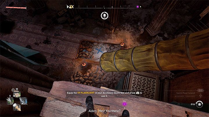 Sie beginnen damit, die oberen Ebenen der Kathedrale zu erkunden, was bedeutet, dass Sie aufpassen müssen, nicht in den Tod zu stürzen – Dying Light 2: Cathedral – Walkthrough – Story Quest – Dying Light 2 Guide