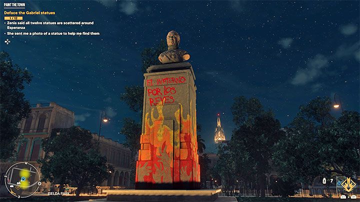 Nachdem Sie eine Statue gefunden haben, nähern Sie sich ihr und halten Sie die Interaktionstaste gedrückt, um sie zu zerstören – Far Cry 6: Paint the Town – Komplettlösung – Esperanza – Far Cry 6 Guide