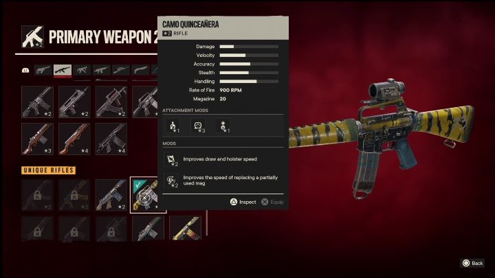 Besonderheiten: Camo Quinceanera ist ein Gewehr mit folgenden Modifikationen – Far Cry 6: Gewehre, Einzigartige Waffen – Liste – Einzigartige Waffen – Far Cry 6 Guide