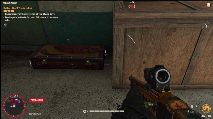 Die Waffenkiste befindet sich hinter dem Lagerhaus, direkt neben dem Wasser – Far Cry 6: Gewehre, Einzigartige Waffen – Liste – Einzigartige Waffen – Far Cry 6 Guide