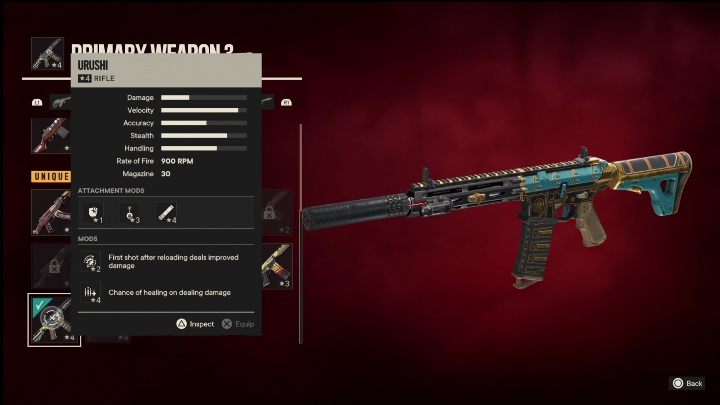 Besonderheiten: Urushi ist ein Gewehr mit folgenden Modifikationen – Far Cry 6: Gewehre, Einzigartige Waffen – Liste – Einzigartige Waffen – Far Cry 6 Guide