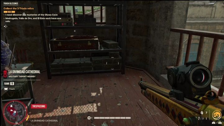 Die Kiste befindet sich oben in der Kirche, in einem der Türme – Far Cry 6: Gewehre, einzigartige Waffen – Liste – Einzigartige Waffen – Far Cry 6 Guide