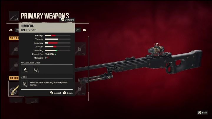 Besonderheiten: Humidora ist eine Schrotflinte, die ursprünglich modifiziert wurde mit - Far Cry 6: Schrotflinten, einzigartige Waffen - Liste - einzigartige Waffen - Far Cry 6 Guide
