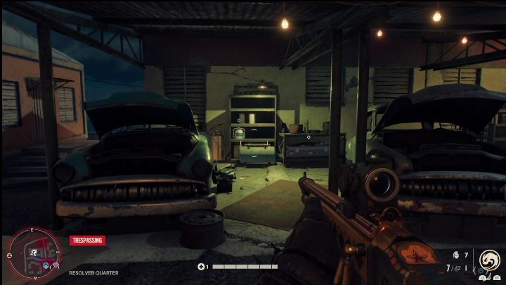 Sie finden die Waffentruhe in der Autowerkstatt direkt neben der Gebäudewand – Far Cry 6: Maschinenpistolen, einzigartige Waffen – Liste – einzigartige Waffen – Far Cry 6 Guide