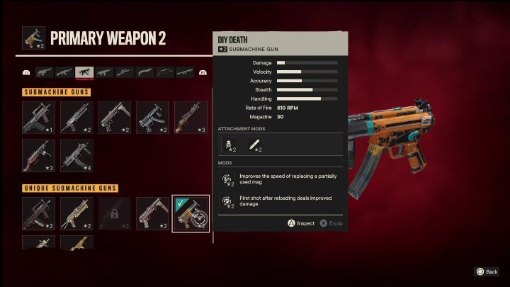 Besonderheiten: Diy Death ist eine Maschinenpistole mit folgenden Modifikationen - Far Cry 6: Maschinenpistolen, Einzigartige Waffen - Liste - Einzigartige Waffen - Far Cry 6 Guide