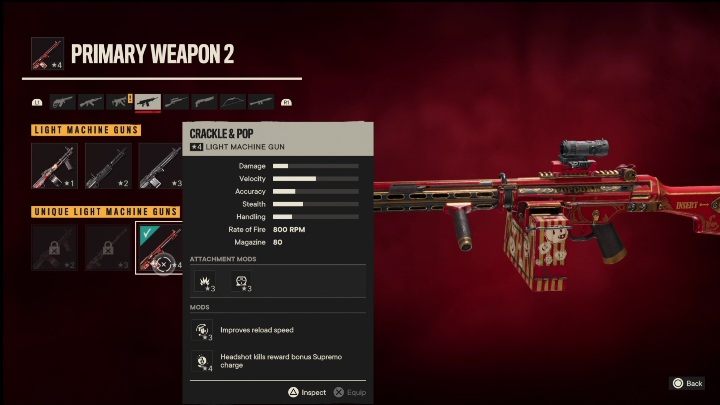 Besonderheiten: Crackle&Pop ist ein leichtes Maschinengewehr, das ursprünglich modifiziert wurde mit - Far Cry 6: Leichte Maschinengewehre, einzigartige Waffen - Liste - Einzigartige Waffen - Far Cry 6 Guide