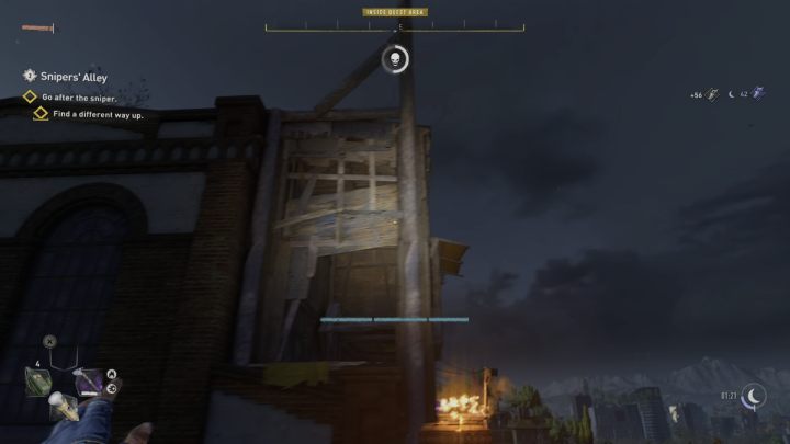Fangen Sie an zu schwingen und springen Sie durch das Loch in das Gebäude – Dying Light 2: Snipers Alley – Komplettlösung – Nebenquests – Dying Light 2 Guide